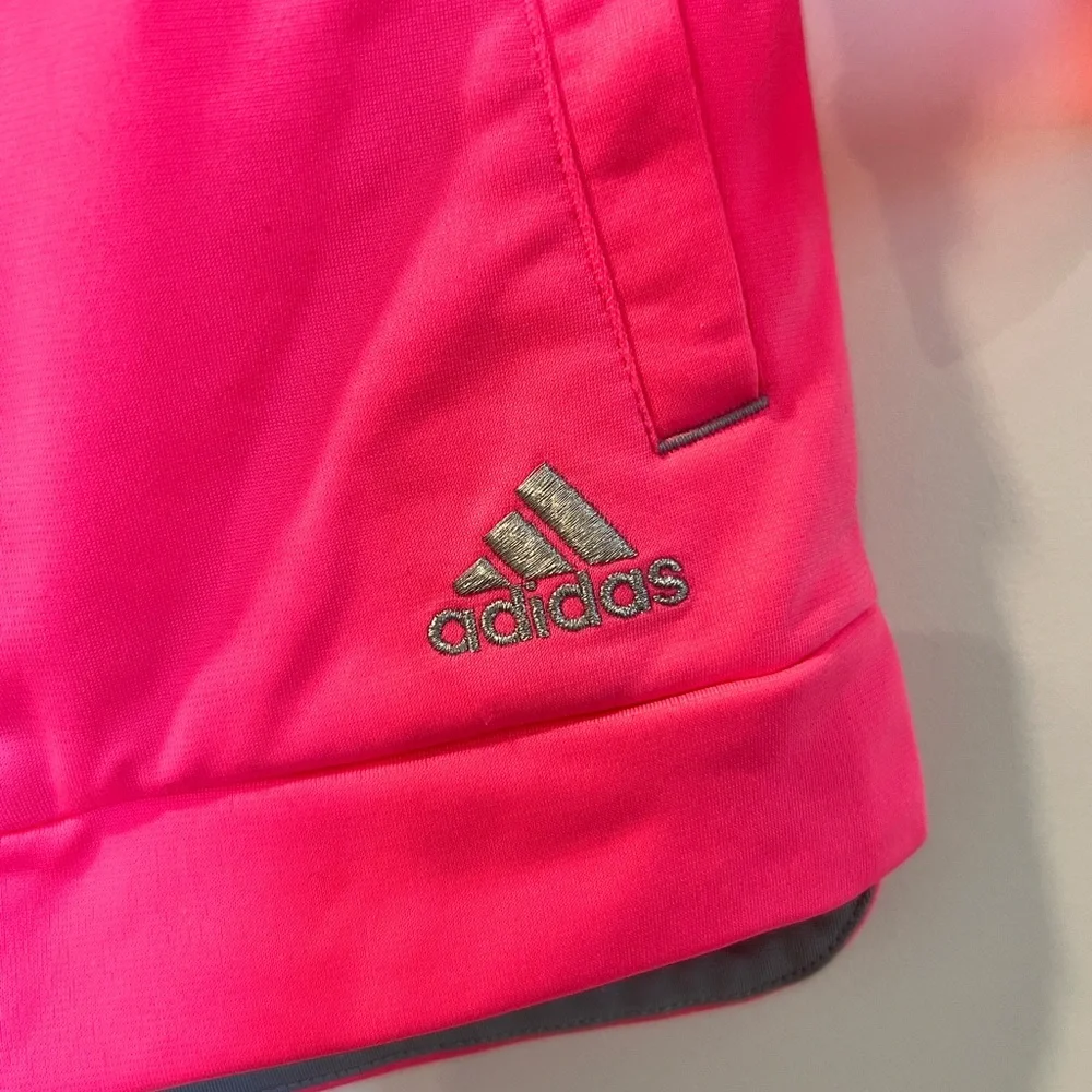Adidas Neon Pink Jacket with Gray Details
